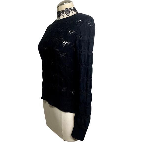 Y2K Gap Cute Chevron Knit Chunky Gothic Grunge Emo Cozy Long Sleeve Sweater - Picture 3 of 13